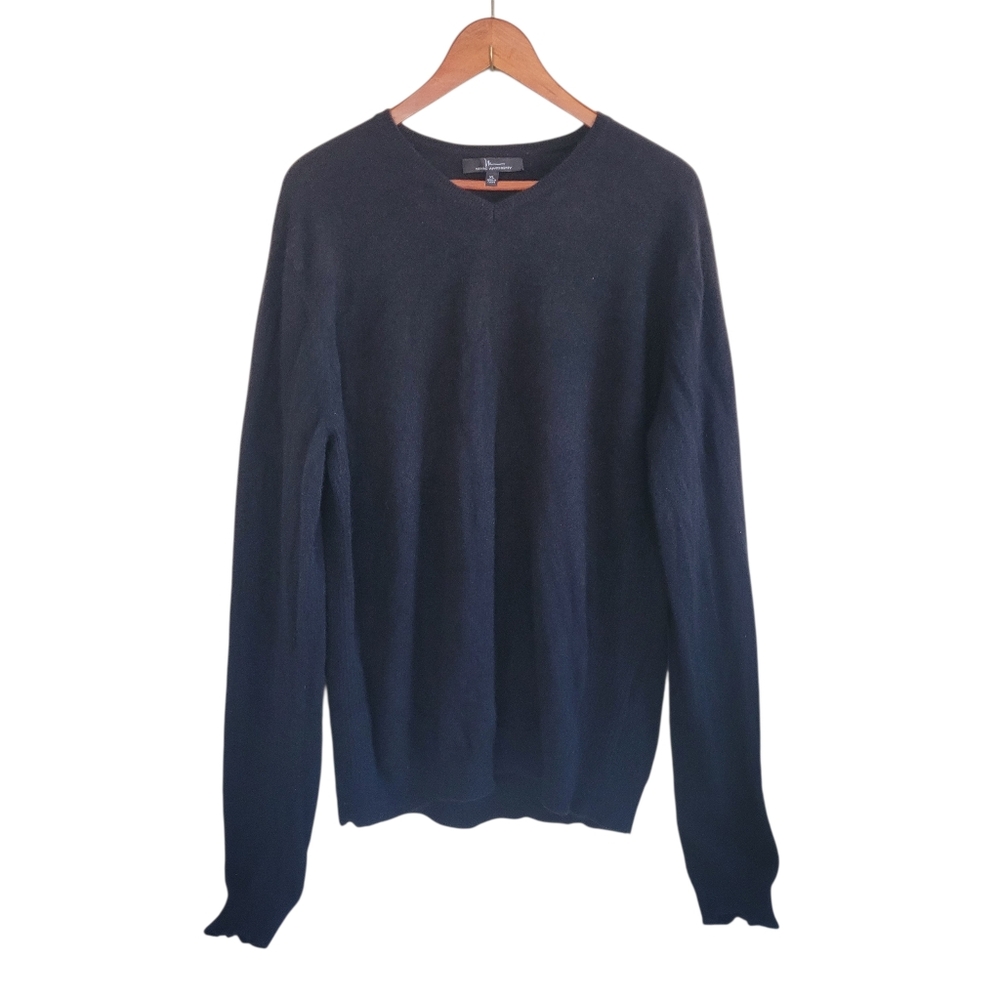 Marc Anthony 100% Cashmere Vneck Sweater Black Mens XL
